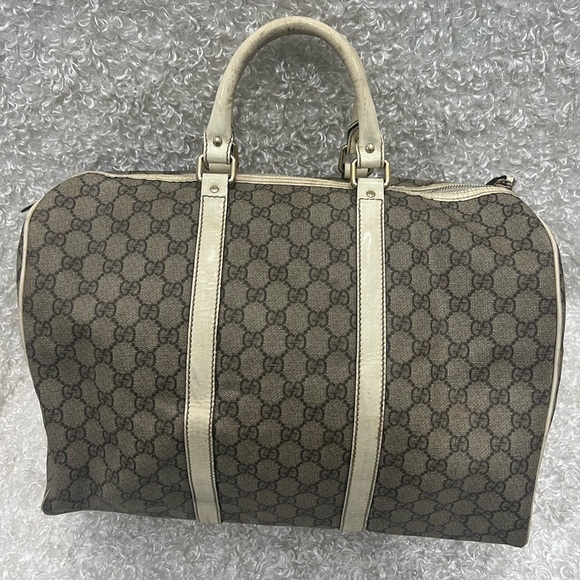 Authentic Joy Gucci Boston Bag Handbag Duffle Purse Logo Monogram - Picture 7 of 14